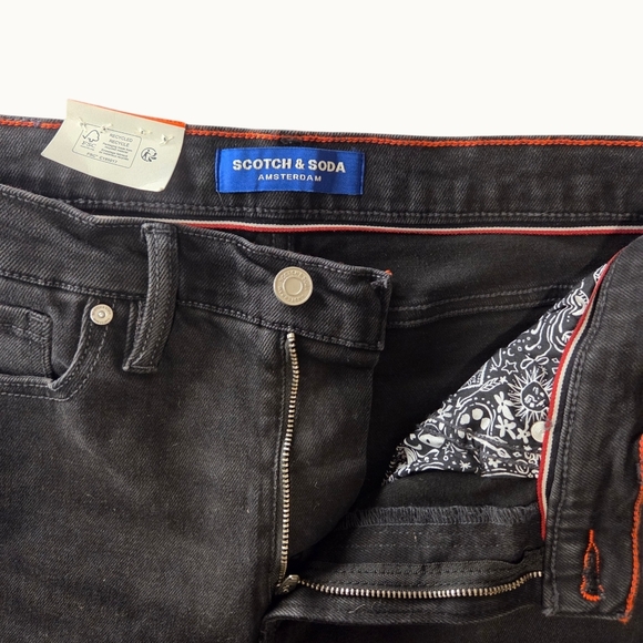 NWT Scotch & Soda Amsterdam High Rise Straight Leg Jeans – Black – Size 8 - Picture 4 of 7
